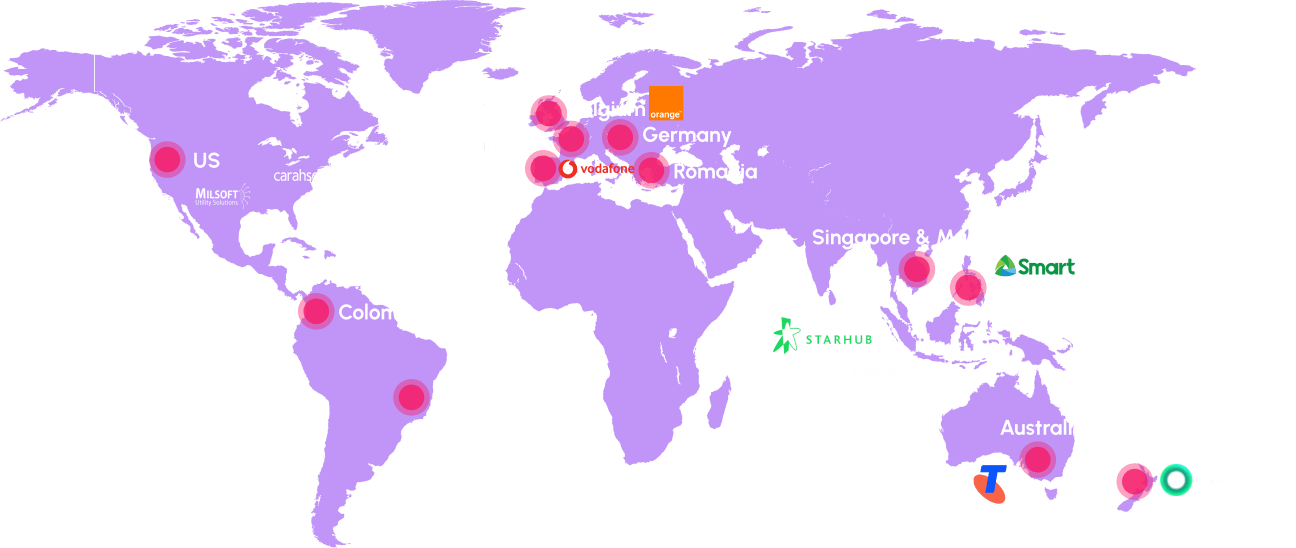 World map showing locations of partners